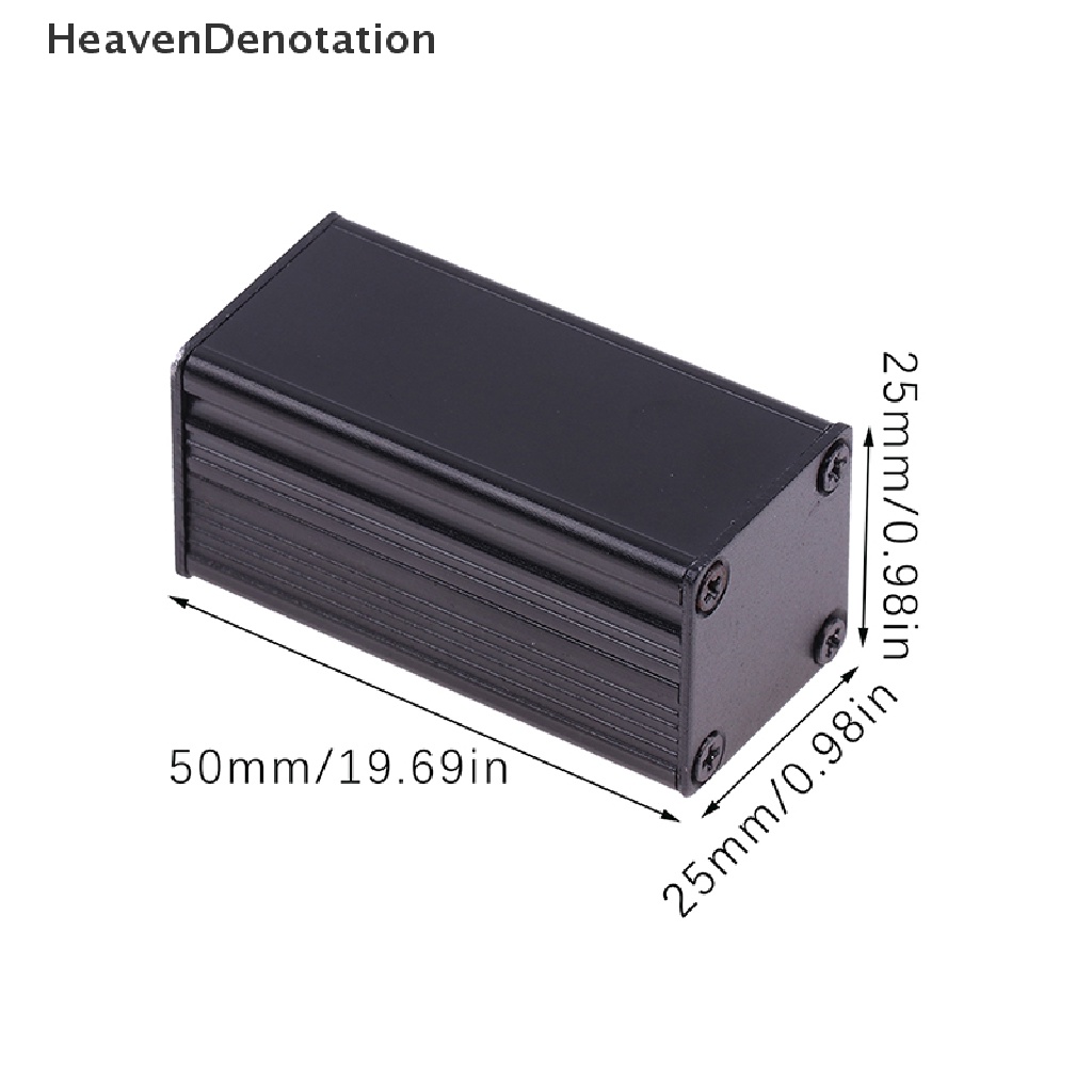 [HeavenDenotation] Kandang Aluminium Hitam DIY Extruded Kotak Proyek Elektronik 25x25x50mm Untuk Unit Power Supply HDV