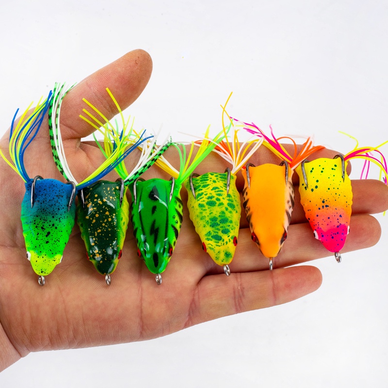 4cm/6.5g Topwater Soft Frog Toman Fishing Casting Lure 6warna Umpan Katak Mini Mengambang 3D Mata Realistis Snakehead Lures Swimbaits Untuk Air Tawar Air Asin