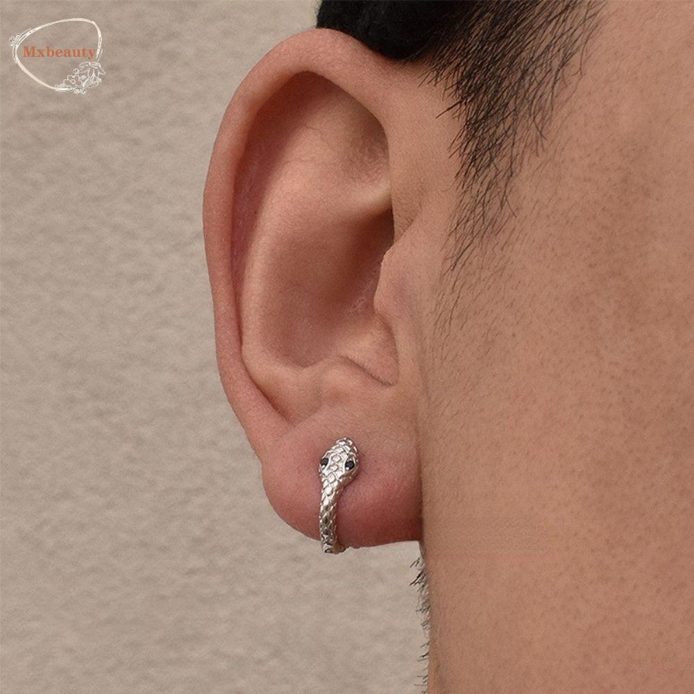 Mxbeauty Wanita Pria Gesper Telinga Punk Fashion Design Sense Emas Perak Hip Pop Hoop Earrings