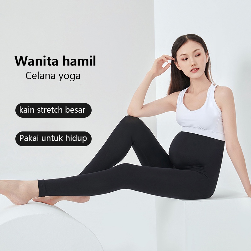 Wanita Hamil Bagian Panjang Celana Hiu Ukuran Besar Celana Penyangga Perut Olahraga Yoga Nyaman Tinggi Elastis Perut Penyangga Celana Legging Kehamilan Barbie 3015