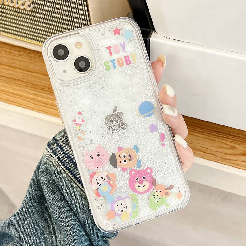 Shine Quicksand Toy Story Mania Girl Woman Soft TPU Case HP iP iPhone 12 13 14 Pro Max 11 FTD Casing Apple