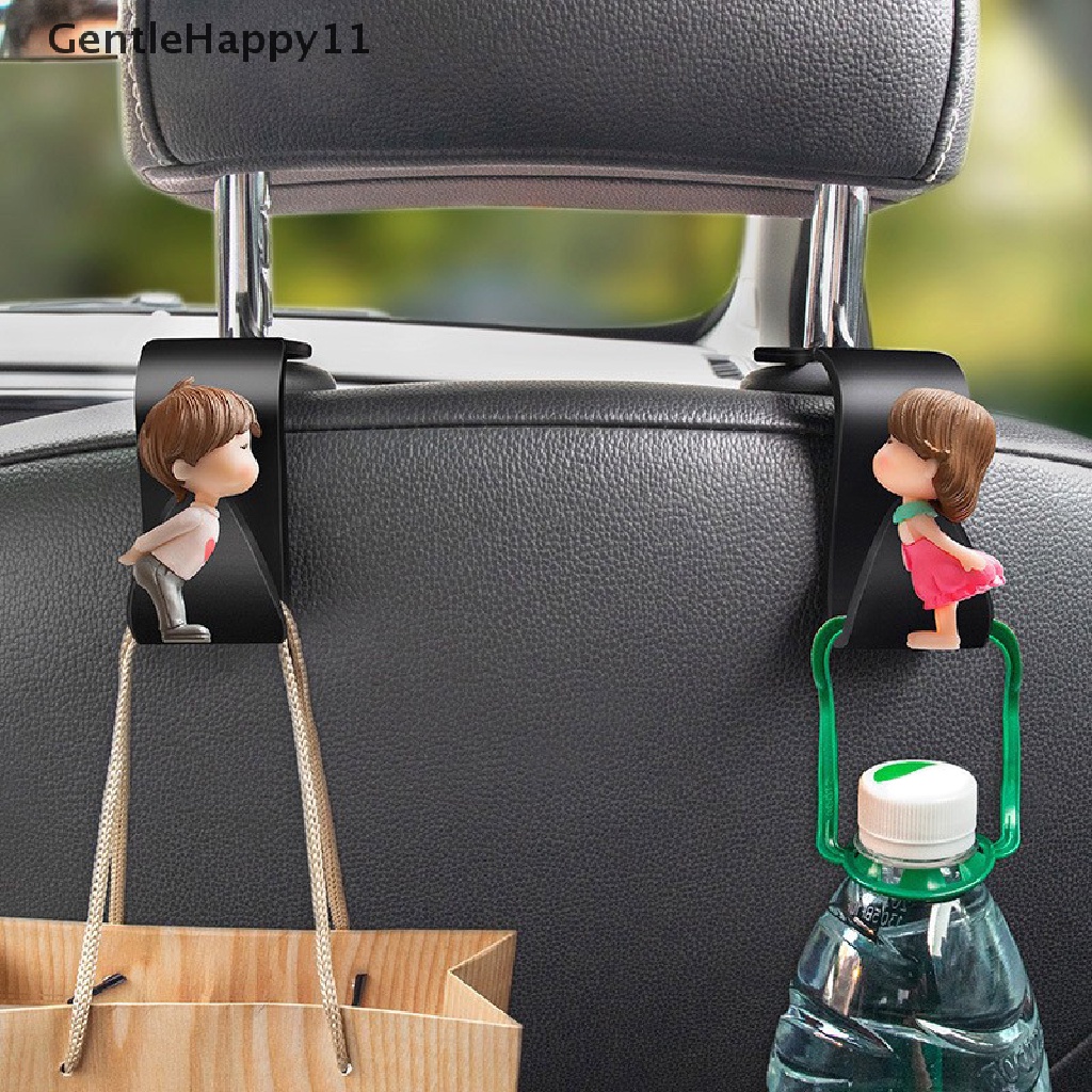 Gentlehappy 2pcs Kreatif Mobil Hook Kartun Lucu Kursi Belakang Belakang Gantung Kait Penyimpanan Interior Mobil Holder Hooks id