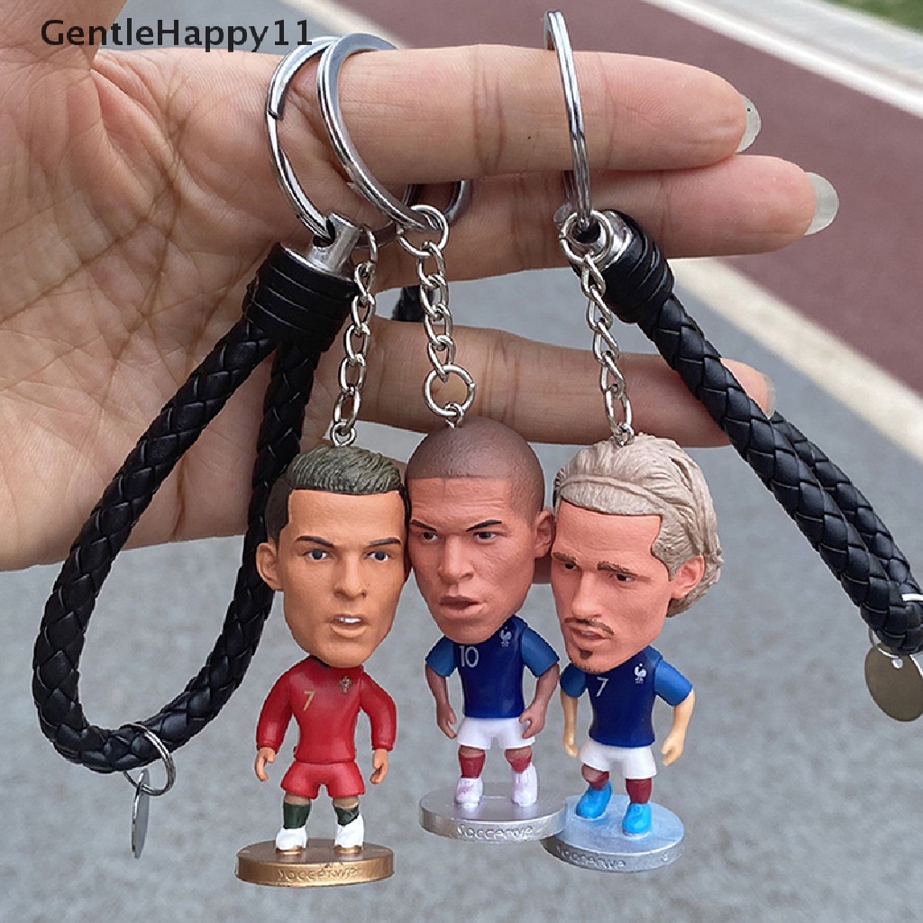 Gentlehappy 1PC Boneka Pemain Bola Figure Gantungan Kunci Mini Kartun Kerajinan Football Star id