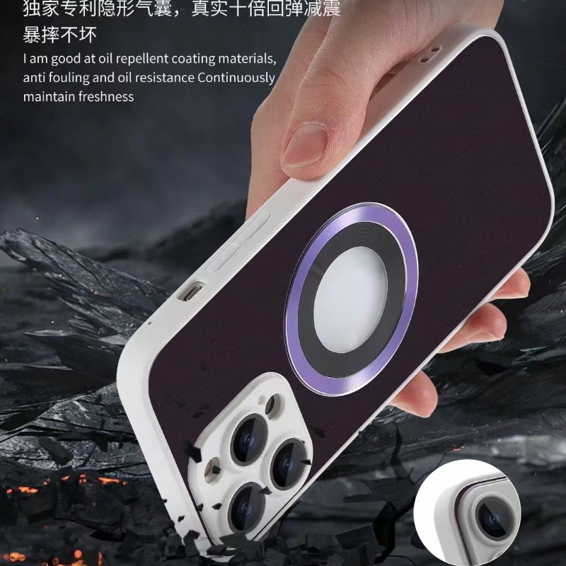 IPHONE High End AG Hollow Magnetic Suction Cover Pelindung Cocok Untuk Iphone14 13 12 11 Pro Max Cakupan Penuh Lensa Film Bisnis Gaya Case