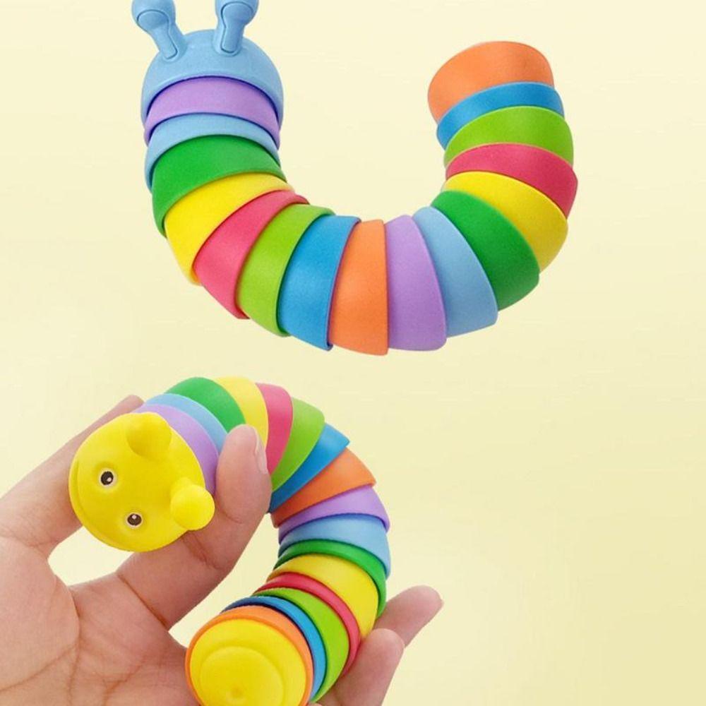 Lanfy Mainan Ulat Pelangi Pendidikan Minat Pelintir Ulat Interaktif Mainan Anak Mainan Berputar