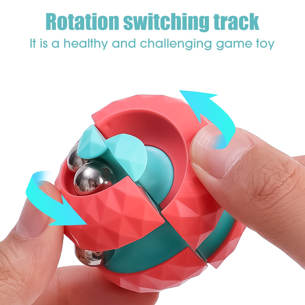 1pc Mainan Edukasi Anak Ujung Jari Track Gyro Ball Anak Sensory Toys Dewasa Dekompresi Mainan Bola Track Rubik Mainan Kubus Hadiah Ulang Tahun