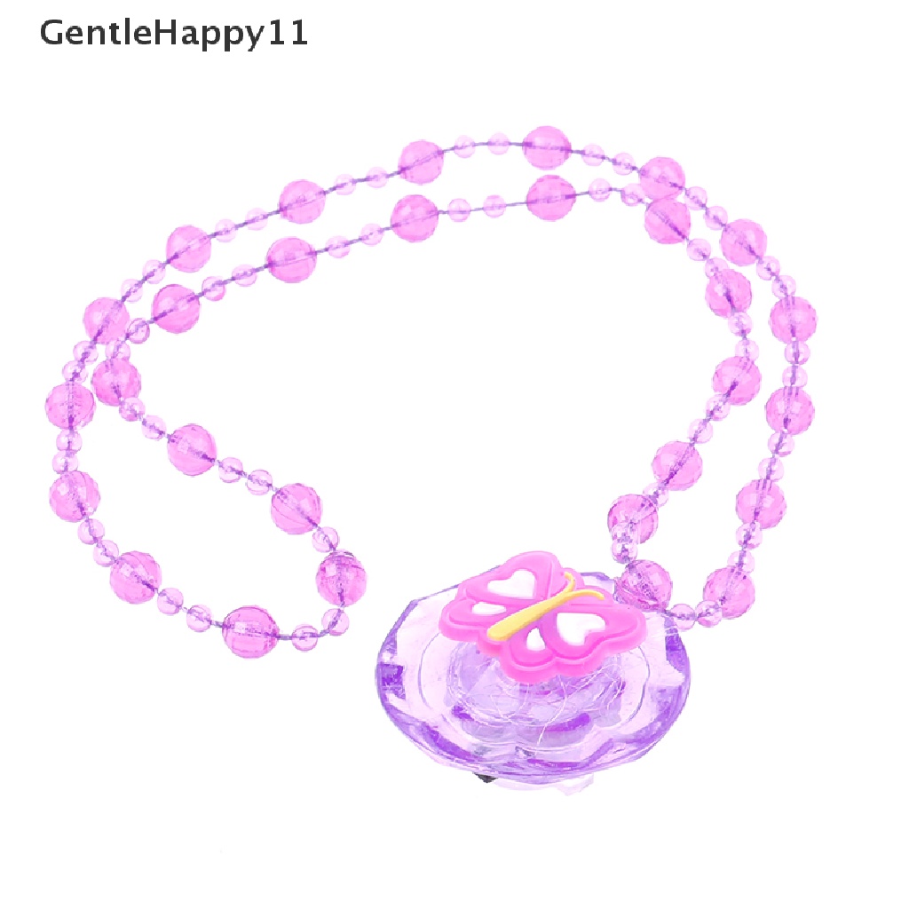 Gentlehappy 2Pcs Kalung Anak-Anak Bercahaya Led Flash Manik-Manik Akrilik Liontin Mainan Hadiah Kecil id