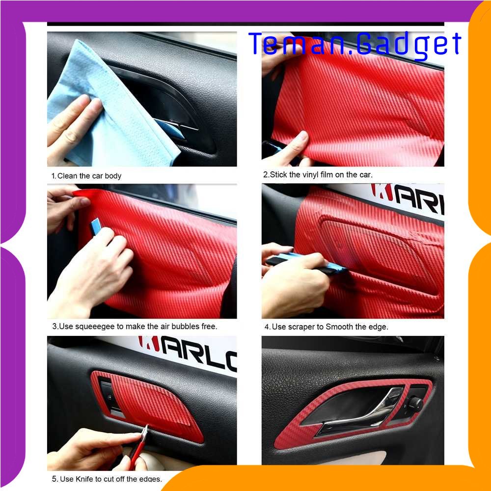TG - OTO Stiker Vinyl Carbon Fiber Mobil Car Wrap 3D Multifungsi 126 x 30 cm