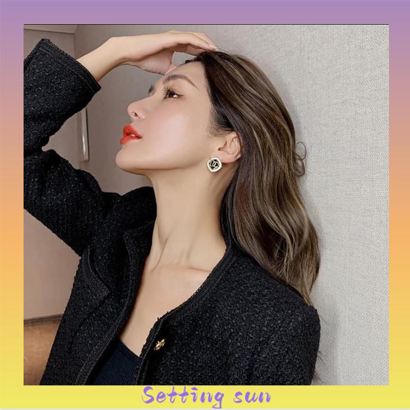 Anting pin perak S925 dengan Huruf zirkonia Anting pejantan berdesain persegi TN