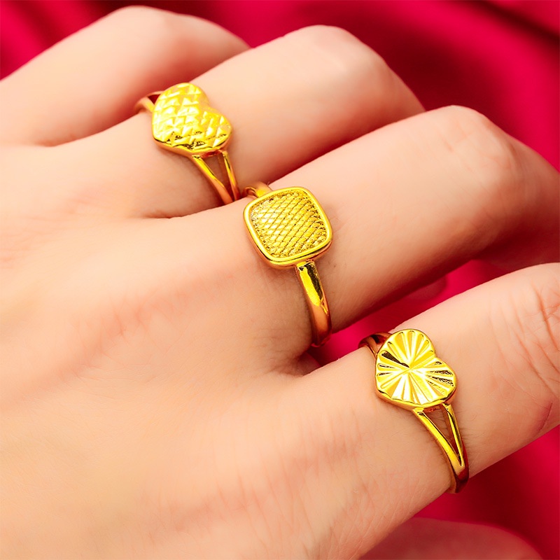 Goldkingdom Perhiasan Fashion 24K Bangkok Aksesoris Spot Wanita Cincin Adjustable Wanita Love Ring