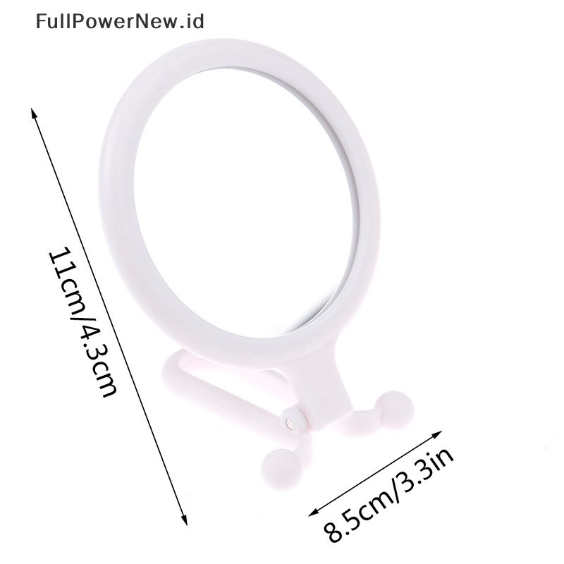 Power 2X Magnifying Vanity Makeup Mirror Dua Sisi Genggam Lipat Kosmetik ID