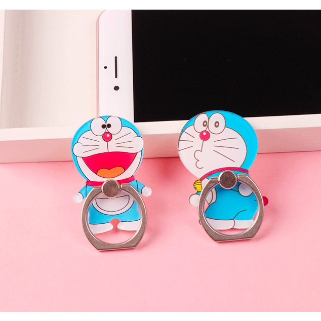 Kawaii Doraemon Kartun Smartphone Ring Support Universal Metal Finger Ring Lucu Tempat Ponsel Stand Rings