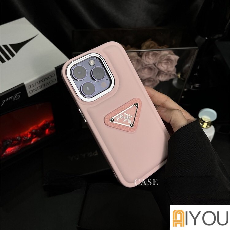 IPHONE Casing Airbag Berwarna Permen Mewah Dengan pradaa Untuk Iphone14 13 12 11 Pro Max Perlindungan Shockproofapple XR XS X Anti Jatuh All Inclusive Cover