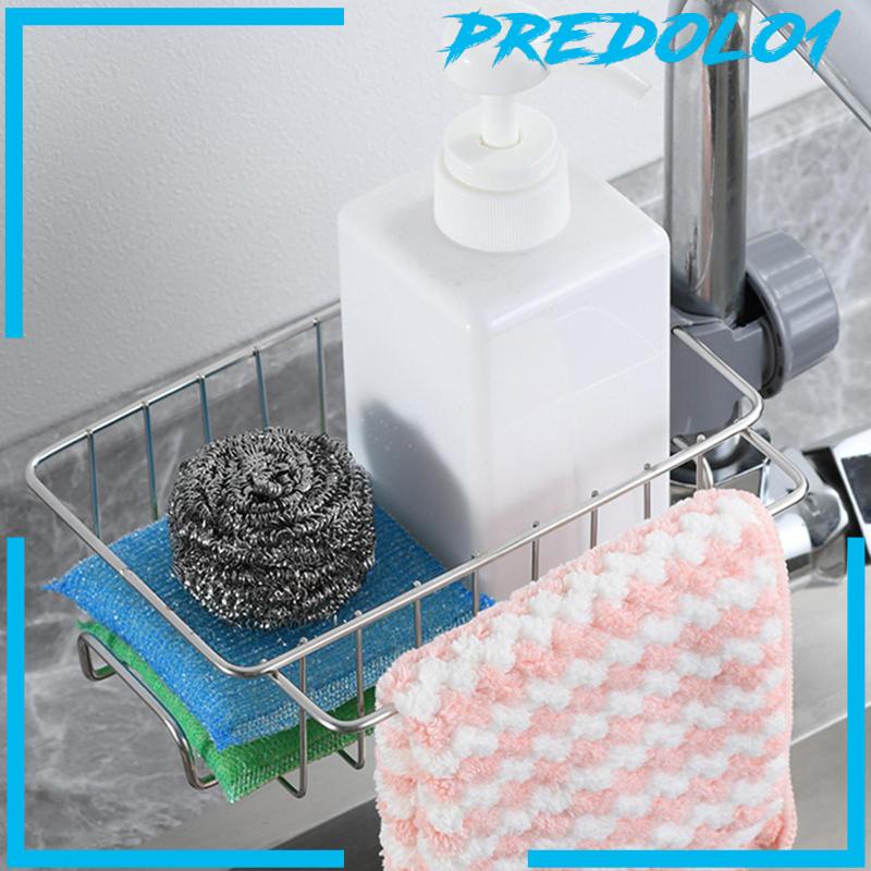 [Predolo1] Rak Saluran Wastafel Stainless Steel Holder Spons Untuk Organizer Dapur Kamar Mandi