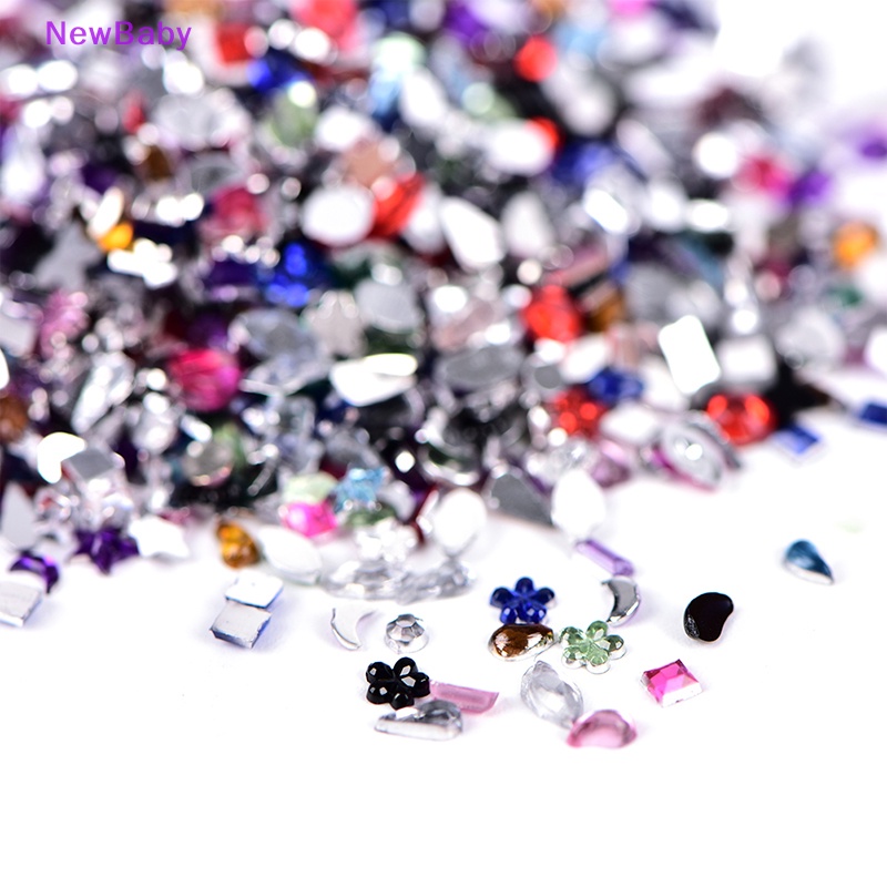 Newbaby 2000pcs 3D Mix Acrylic Nail Art Tips Kuku Berlian Imitasi Wanita DIY Manicure Tools ID