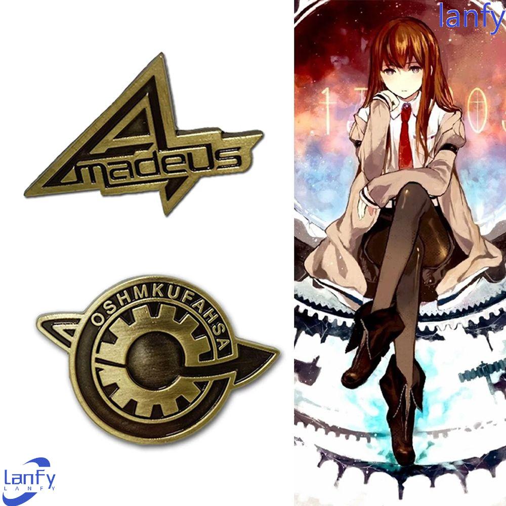 LANFY Cosplay Accessories Game Steins Gate Jewelry Gift Makise Kurisu Labmen The Destiny of The Stone Door Cosplay Badge Women Men Costume Props Anime Brooch Lapel Pin Labmen Brooch Pins