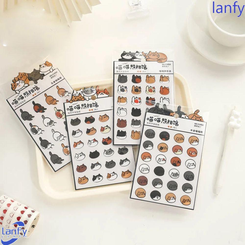 Lanfy Basic Stiker Handphone Kreativitas DIY Scrapbooking Meow Foto Studio Seri Diary Idol Kartu Dekorasi Bahan Sticker