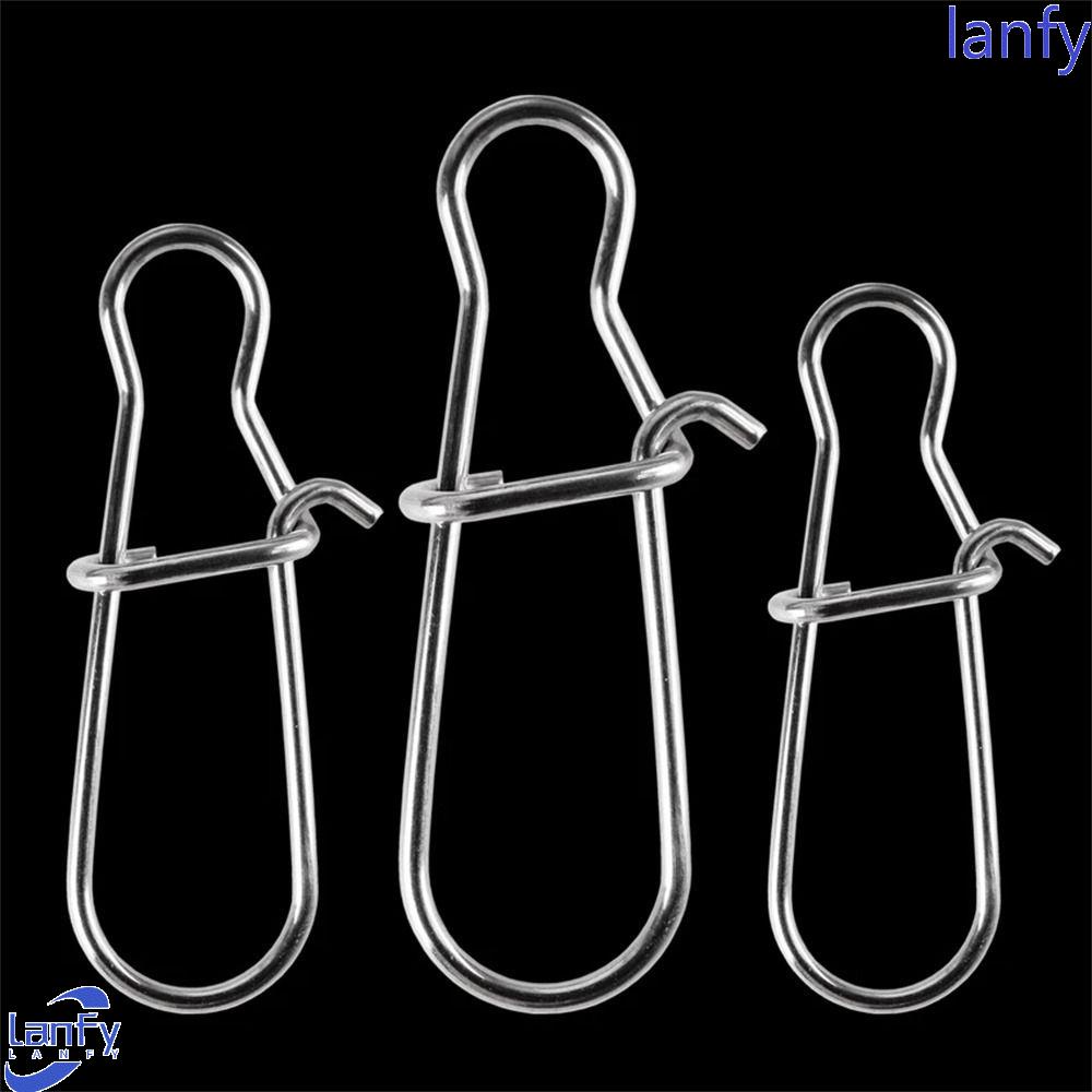 Lanfy Lock Snap Connector 50pcs Fishing Tackle Untuk Lures Nice Hooked Pesca Hooks Clips Swivel Connector