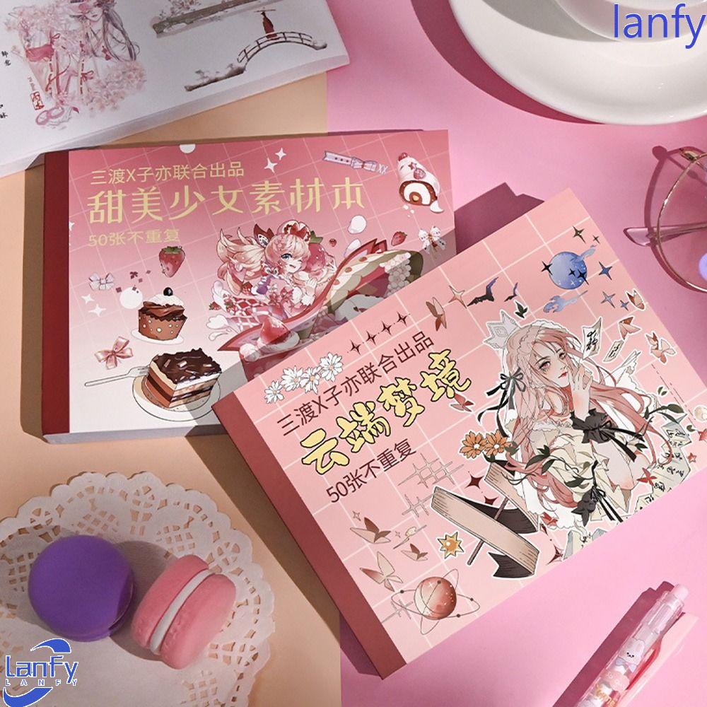 Lanfy Alat Tulis Stiker Buku Tanaman Hijau Kawaii Stiker Hias Tangan Akun Hadiah Siswa Album Foto Jurnal Sumber Bahan Decals