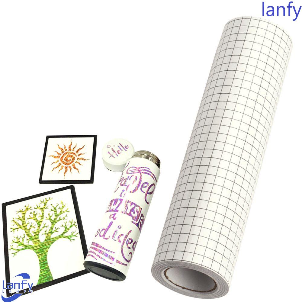 Lanfy Transfer Paper Clear Dekorasi Decal DIY Dengan Alignment Grid Hitam Stiker Dinding Transfer Film