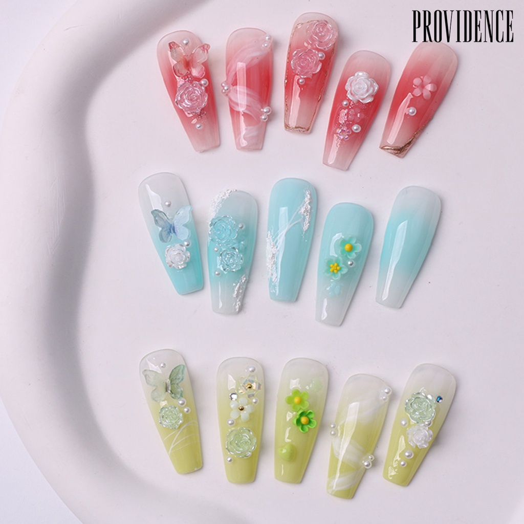 Providence 2tas Nail Art Pesona Bersinar Indah Mudah Tempel Yang Dapat Dilepas DIY Kerajinan Resin Bunga Mawar Hari Valentine Dekorasi Nail Art Perlengkapan Kuku