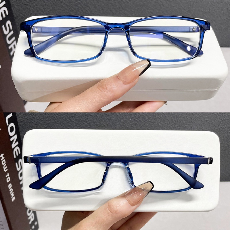 (YUZHU) Korea Fashion TR90 Persegi Panjang Sempit Lebar Kacamata Vintage Fashion Bingkai Kecil Eyeglasses Unisex