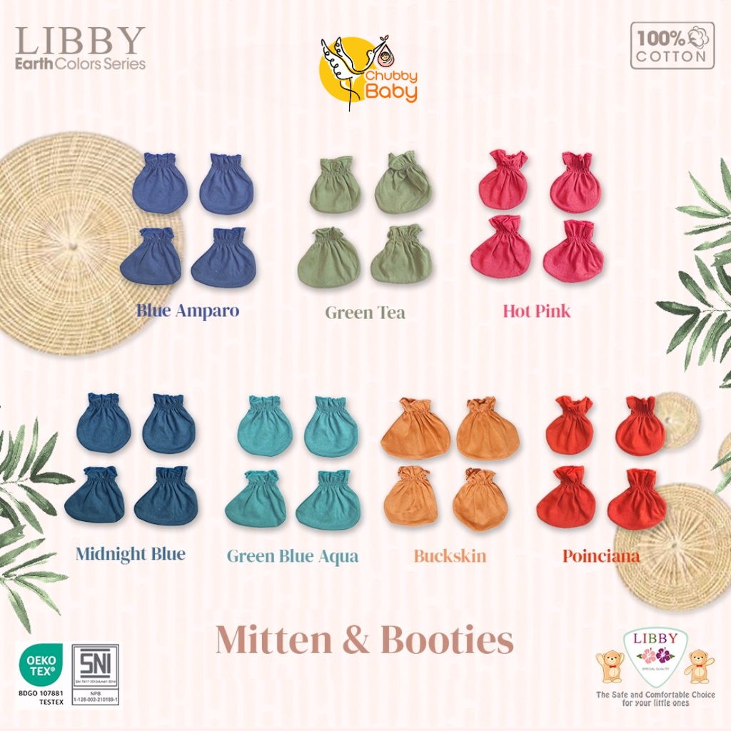 Libby - Mittens and Booties Solid Color | Sarung Tangan dan Kaki Bayi