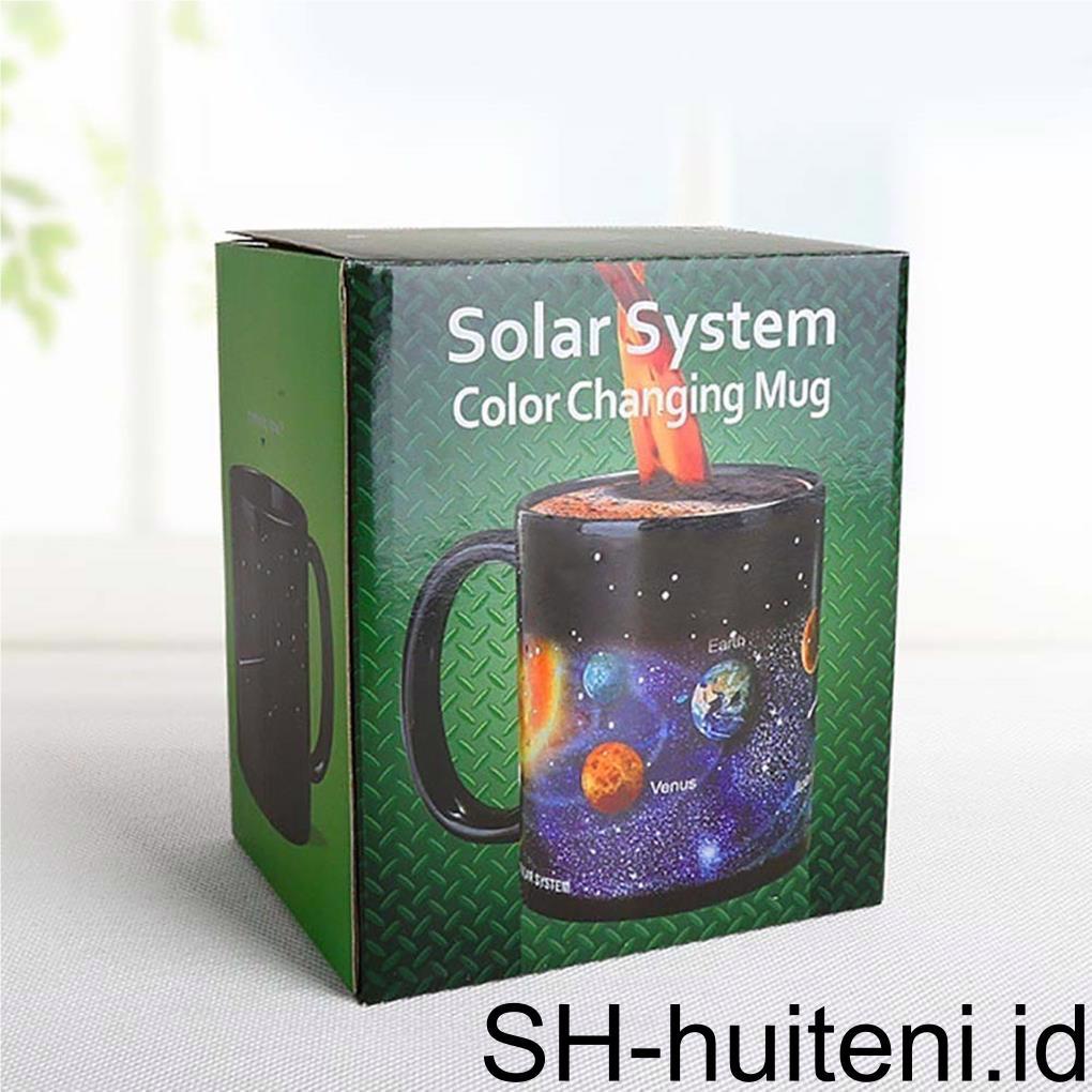 Starry Sky Mug Porcelain Berubah Warna The Solar System Mug Susu Kopi Mug Hadiah Ulang Tahun