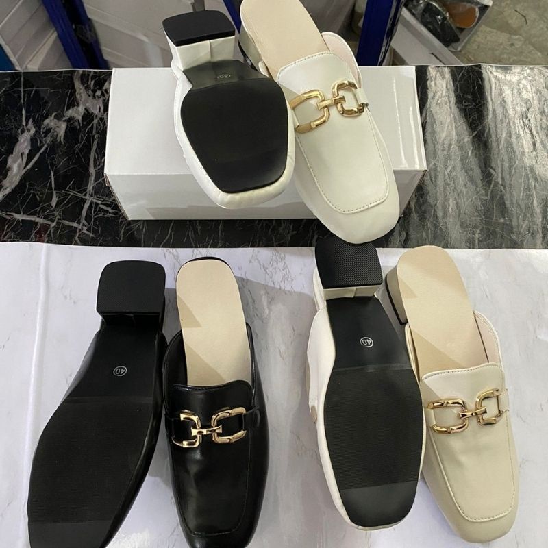 COD BAYAR DITEMPAT !!! 22145 Sandal Wanita Mules Hak 4cm