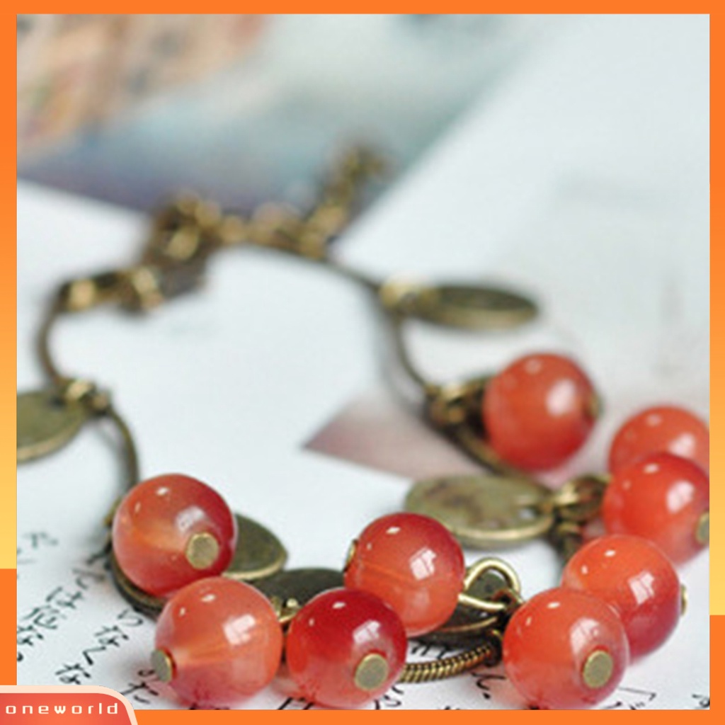 [EONE] Vintage Alloy Gelang Artistik Manis Cherry Decor Wanita Bracelet Untuk Kehidupan Sehari-Hari