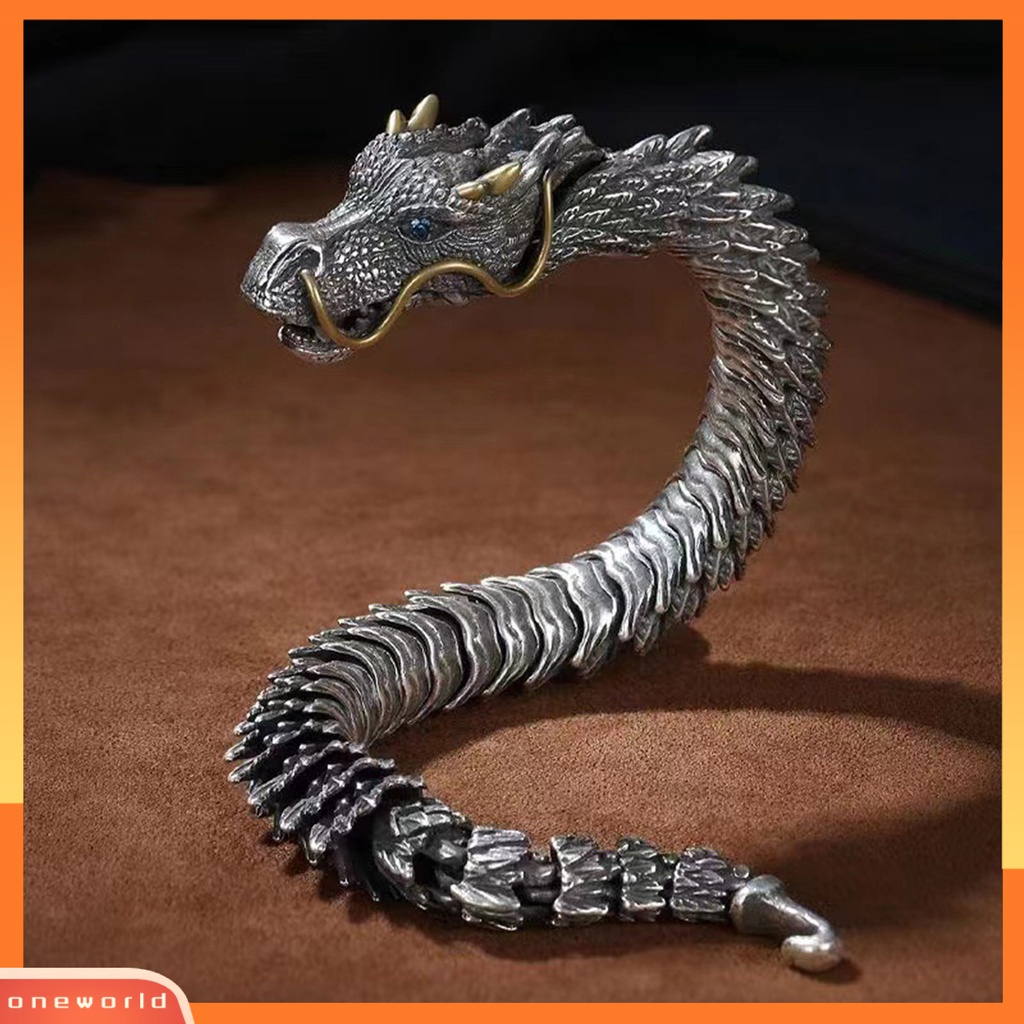 [EONE] Pria Gelang Adjustable Hypoallergenic Hip-hop Distress Koleksi Perhiasan Aksesoris Tembaga Gaya Retro Kepala Naga Laki-Laki Cuff Bangle Untuk Pesta