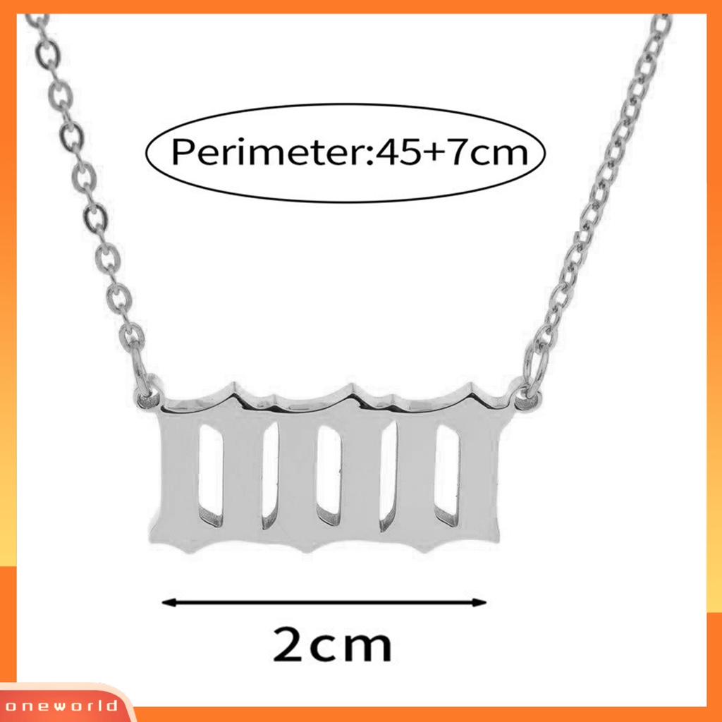[EONE] Wanita Kalung Anti Karat Nomor Tren Baru Hip Hop Punk00 111 Charm Klavikula Kalung Fashion Perhiasan
