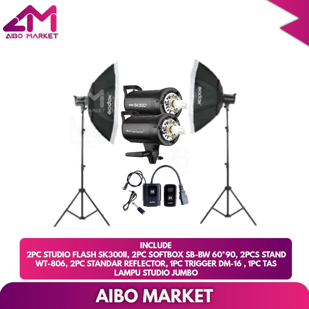 Paket Lampu Studio GODOX SK-300II SK300II SK-300 Mark II