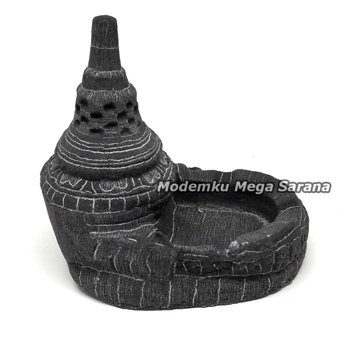 Souvenir Cinderamata Asbak Stupa Candi Borobudur Batuan 11x8x10 cm