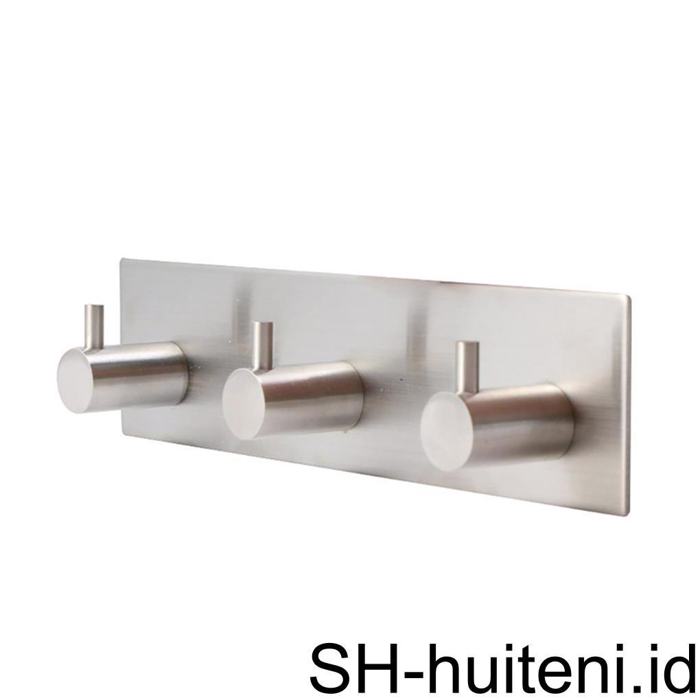 Kait Handuk Perekat Diri Dengan 3kait Kait Stainless Steel Kait Gamis Gantungan Hook Kait Dinding Anti Air Holder Untuk Kamar Mandi Dapur