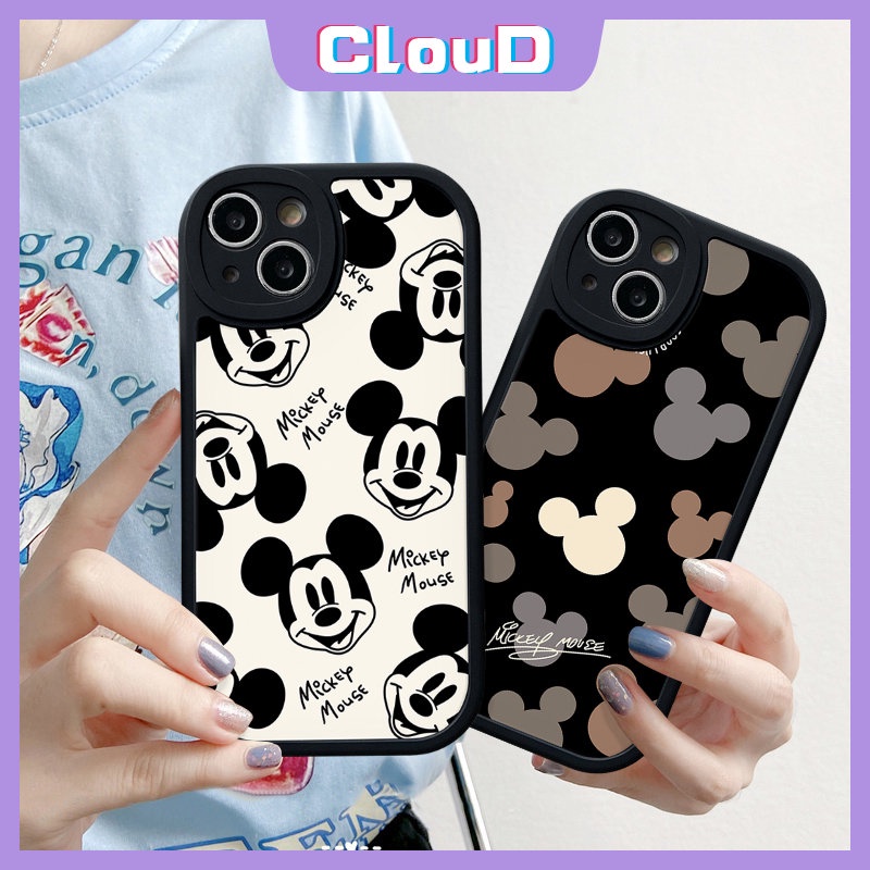 IPHONE Kartun Disney Lucu Mickey Mouse Case Kompatibel Untuk Iphone11 14 12 13 Pro Max7 8 6s 6 Plus XR 7Plus X XS Max SE 2020 Lembut Tpu Pasangan Ponsel Cover