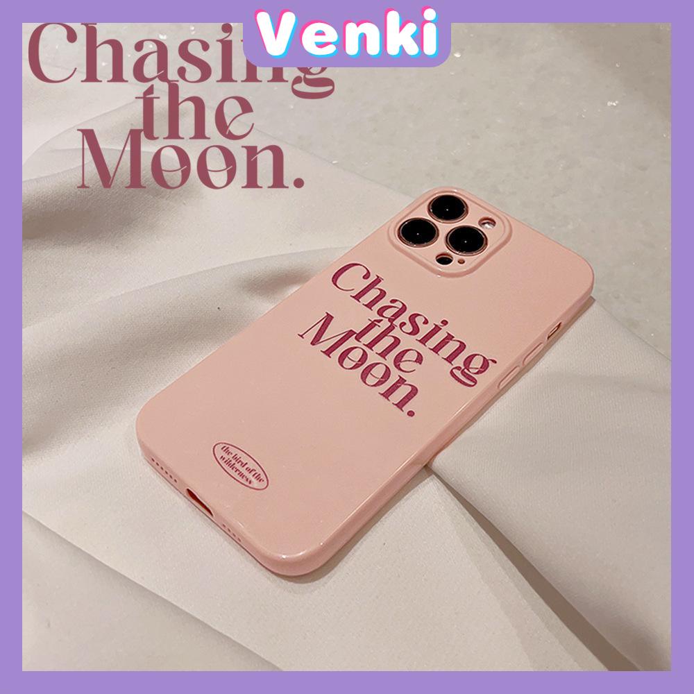 VENKI - For iPhone 11 iPhone CaseiPhone 11 Soft TPU Glossy Pink Case Simple English Camera Protection Shockproof Compatible with iPhone 14 13 Pro max 12 Pro Max xr xs max 7 8Plus