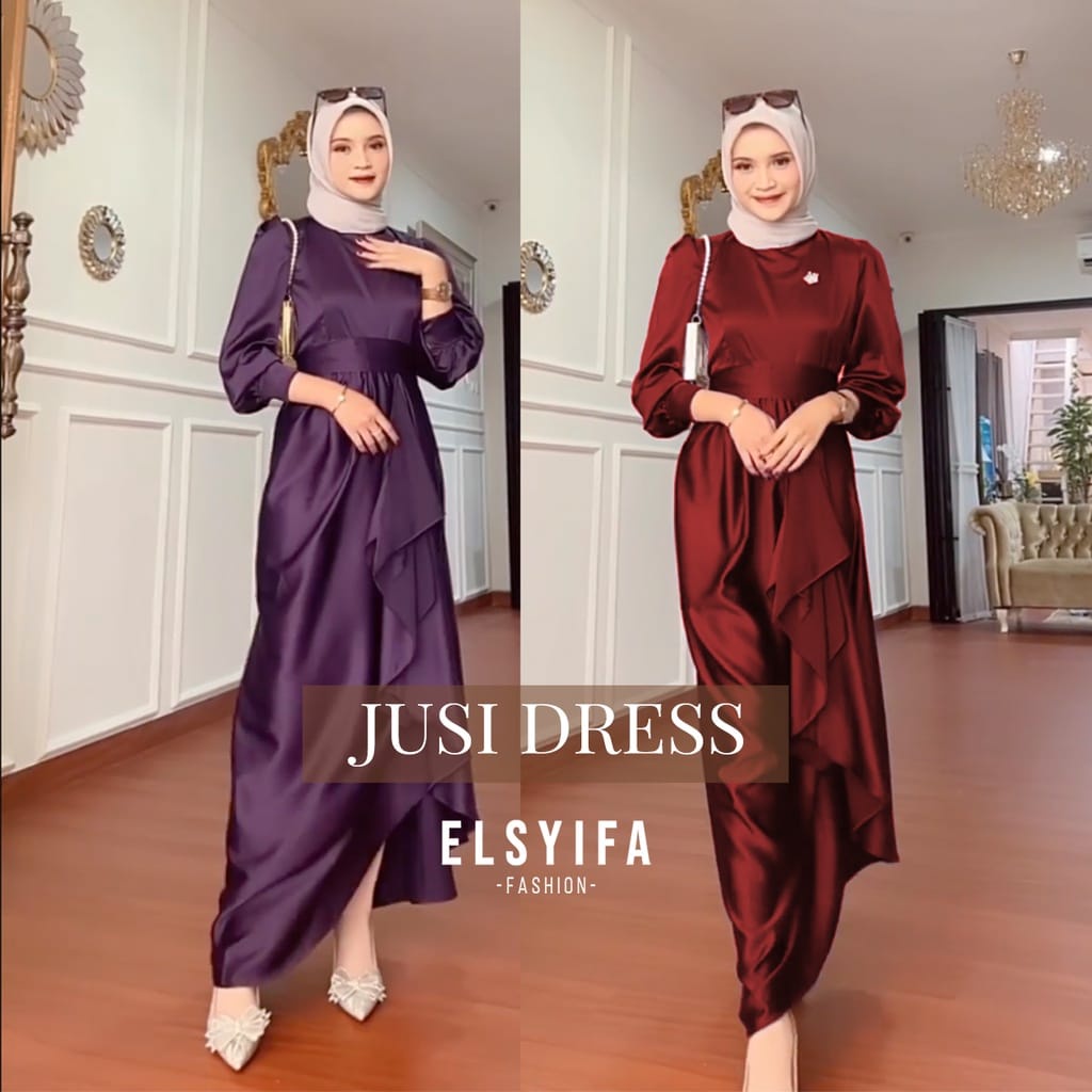 Aurora Dress | Gamis Satin | satin maxmara luxury | Dress Bahan Silk Premium | Dress Pesta Mewah Wan