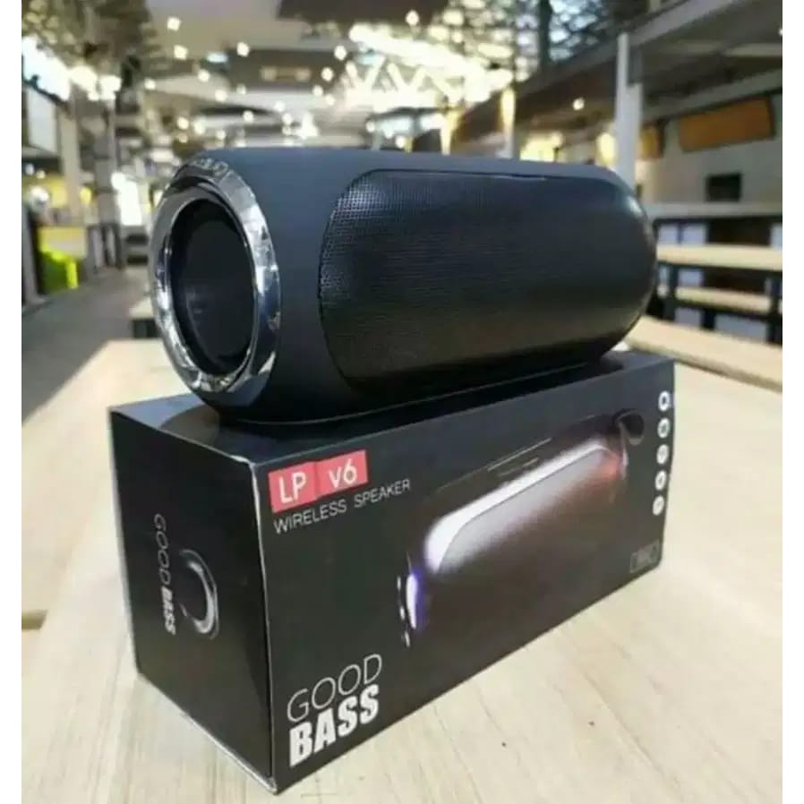 Speaker Portable Bluetooth LP-V6 Wireless    Extra Full Bass Nirkabel Subwofer Audio Aux Loudspeaker