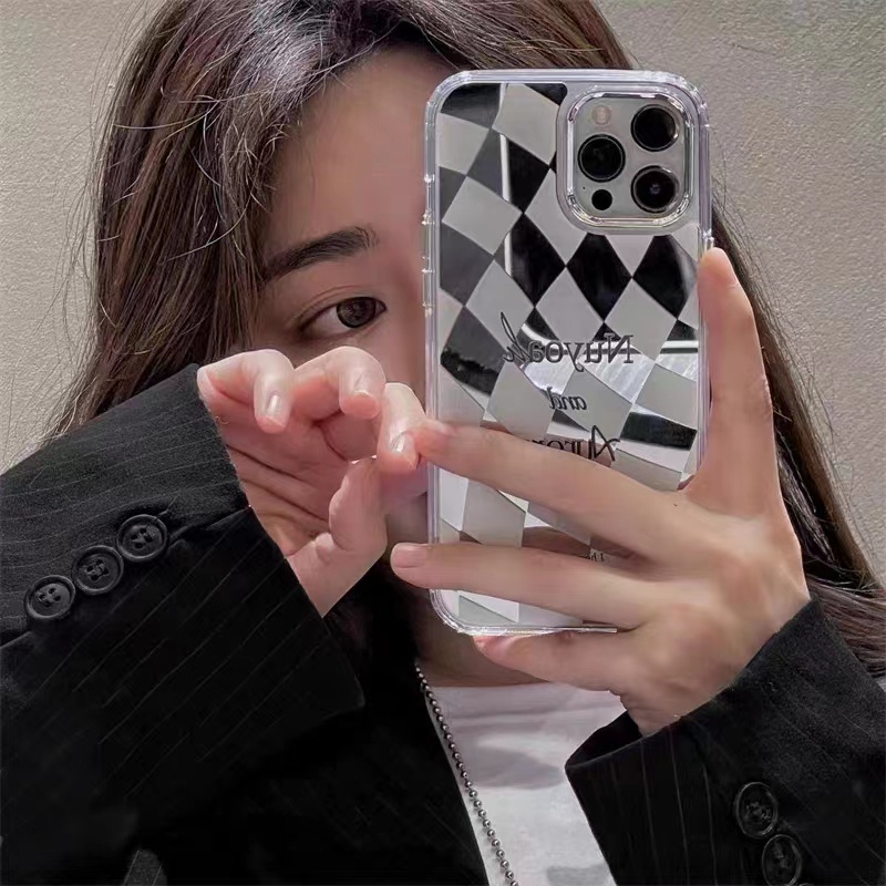 Cocok Untuk Iphone14 Pro Max iPhone Phone Case Cermin Casing Ponsel Kuat Kamera Perlindungan Tahan Guncangan Kompatibel Dengan Iphone13 13pro 13prm iPhone 11 7Plus 8Plus Xr XS 12 Pro Max Phone Case