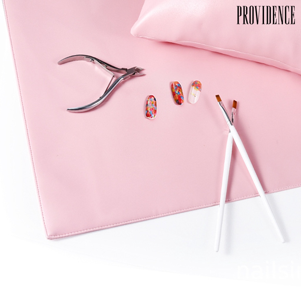 Providence 1set Hand Pillow Pad Tahan Air Tahan Aus Tahan Luntur Super Lembut Penutupan Ritsleting Manicure Pillow Faux Leather Nail Arm Rest Pillow Nail Tool