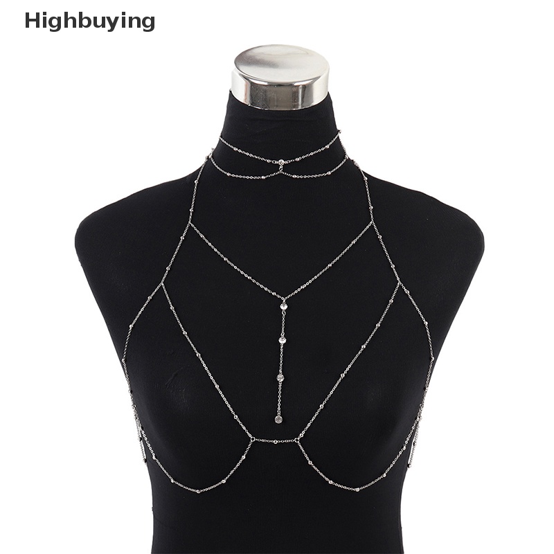 Hbid Perhiasan Tubuh Sexy Rantai Dada Bikini Rantai Perut Untuk Wanita Cross Waist Chains Perempuan Body Suit Girl Fashion Beach Simple Glory