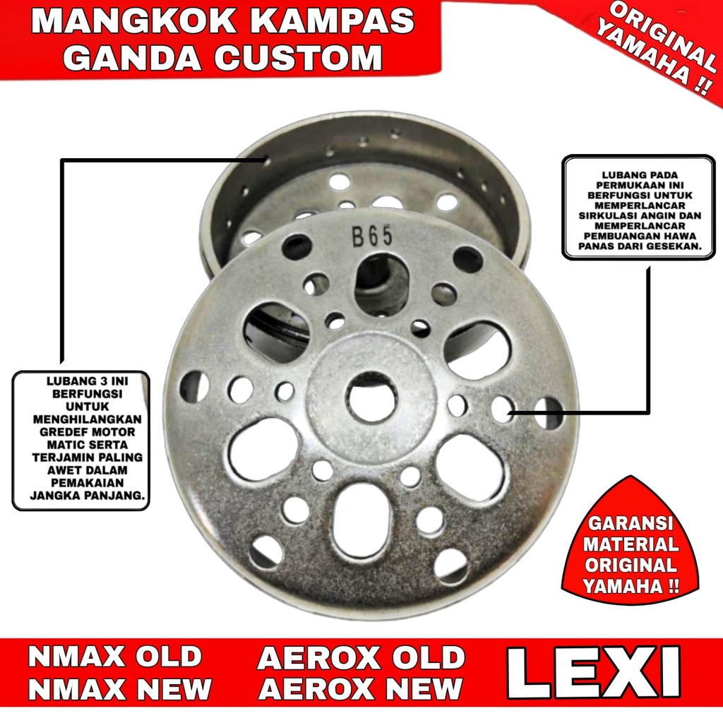 Mangkok Kampas Ganda NMAX AEROX LEXI Pulley Rumah Roller - AEROX 155 mangkok kampas ganda racing custom kartel aerox nmax lexi b65 155 MLK spion click spion x1 roller nmax paket kirian nmax visor nmax visor aerox