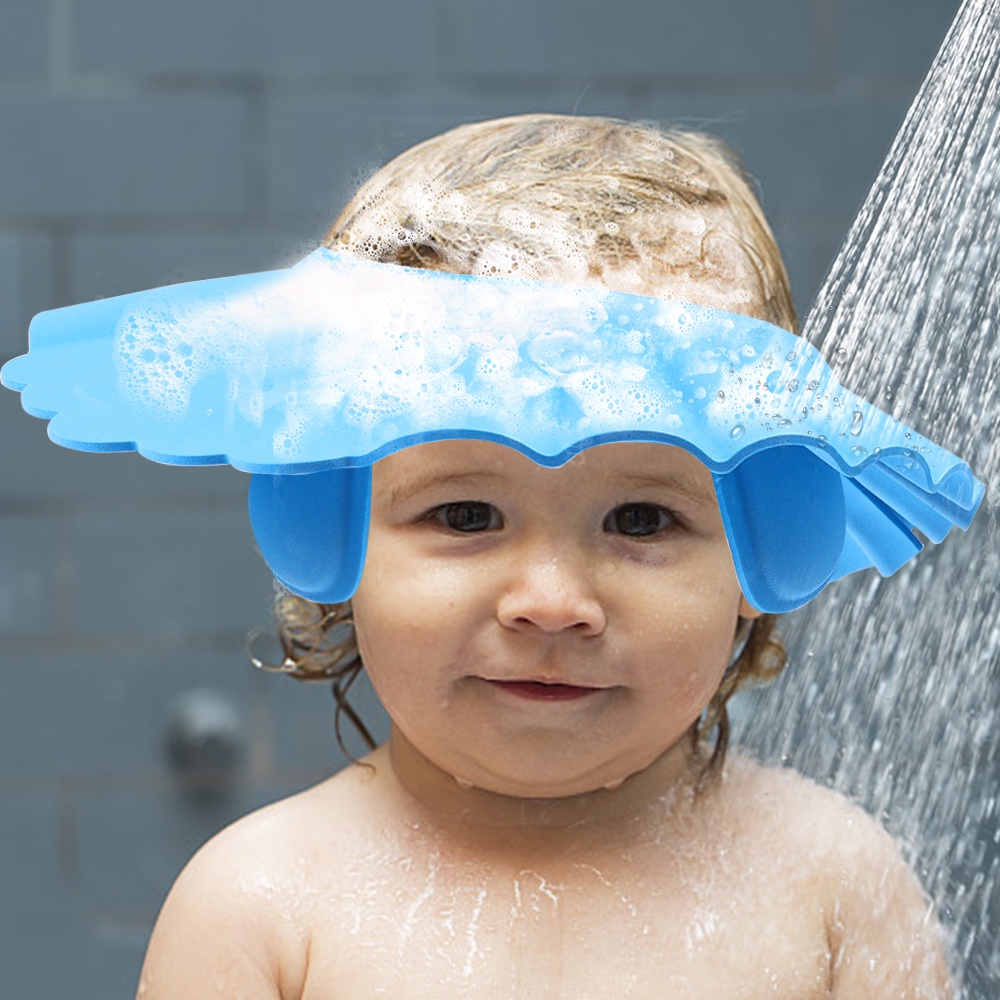 [Unggulan] Penutup Telinga Dapat Disesuaikan Tahan Air Penutup Kepala Keramas Shower Telinga Melindungi Lembut Topi Bayi Topi Mandi Anak Cuci Rambut Artefak Anak Visor Mandi Anak Produk Mandi