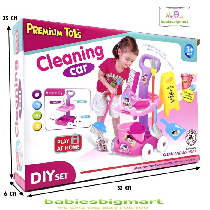 Mainan Anak Pembersih Lantai PR 17640 Ruangan Cleaning Troley New