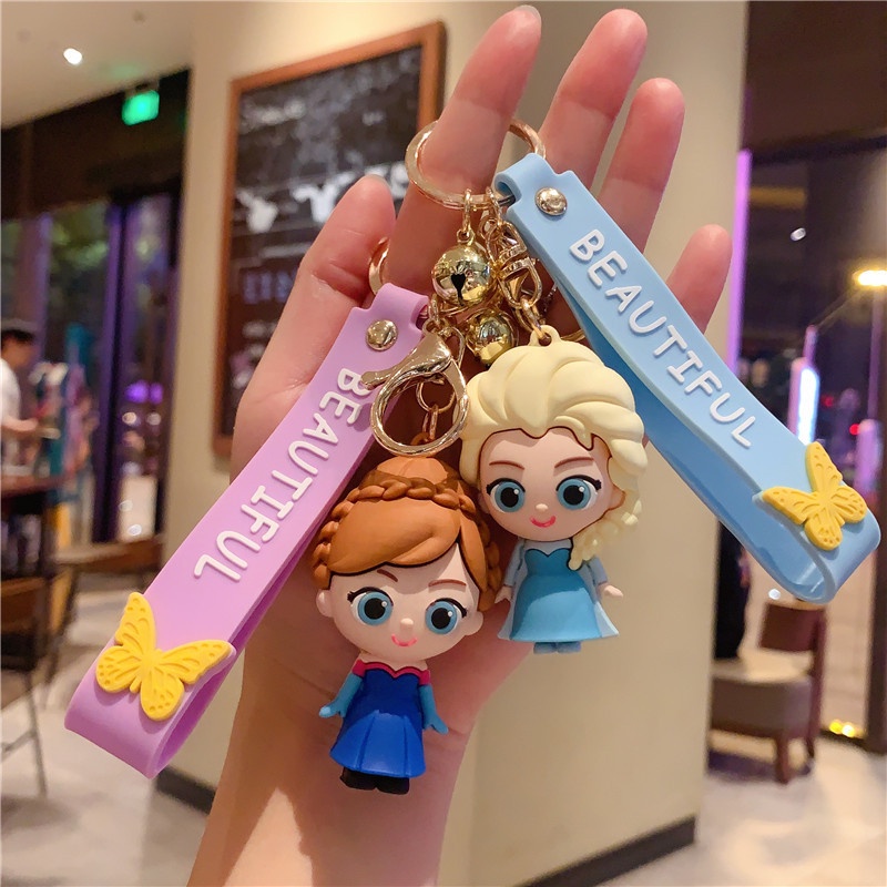 Hadiah Ulang Tahun Anak Perempuan 3D Lucu Kartun Anime Frozen Princess Universal Pendant Keychain Mobil Rumah Gantungan Kunci Untuk Tas Ransel Untuk Airpods Inpods 1 2 3 PRO 4 6 12 I12 i13 Pro4 pro6 Case