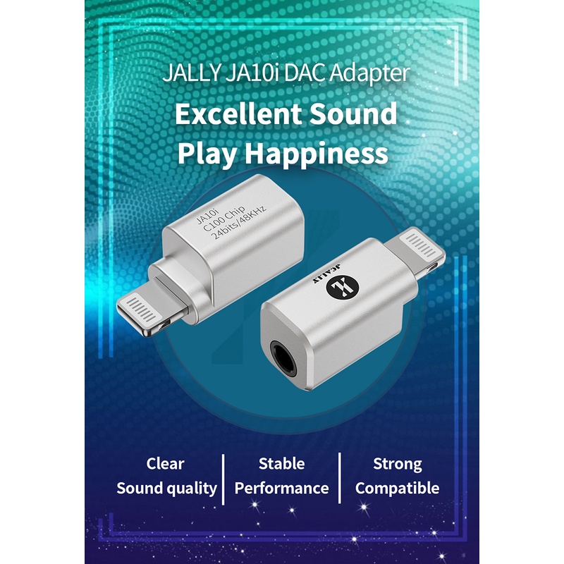 Jcally JA10i C100 Lighting to 3.5mm HIFI Earphone Digital Audio Adaptar Mini Portable DAC Untuk IOS Dukungan Untuk Telpon