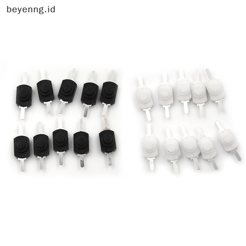 Beyen 10Pcs 12 * 8MM DC 1A Hitam Saklar Tombol Tekan On Off Mini Untuk Torch Elektrik ID