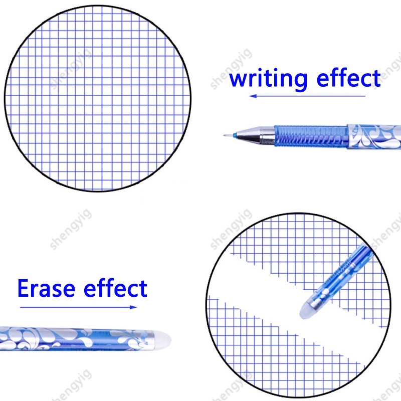 20pcs Tabung Jarum Dihapus Isi Ulang Tinta Hitam Biru Transparan Inti Netral 0.5mm Tanda Tangan Pena Kantor Perlengkapan Sekolah Menulis Alat Tulis Dihapus Pulpen Gel Pen