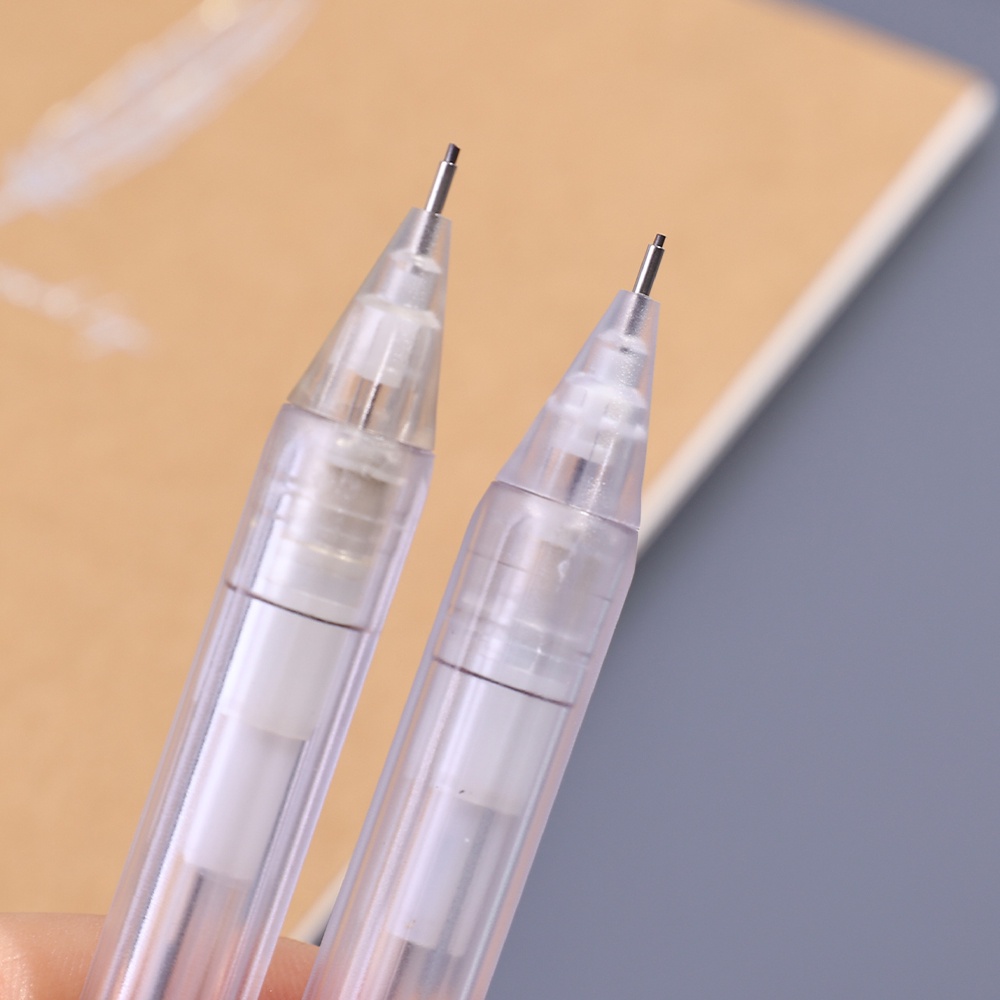 [Harga Grosir] [Unggulan] 1pc 0.5/0.7mm Alat Tulis Siswa Press Pensil Pena Gambar Dengan Penghapus Batang Bening Frosted Pensil Otomatis Pensil Jepang Perlengkapan Kantor Sekolah